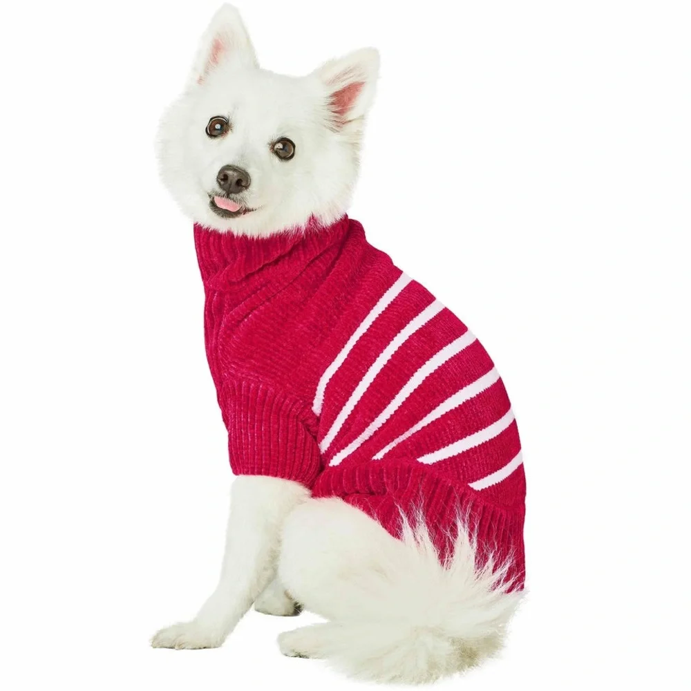 Red white striped holiday Christmas dog pet Sweater Sz xs
